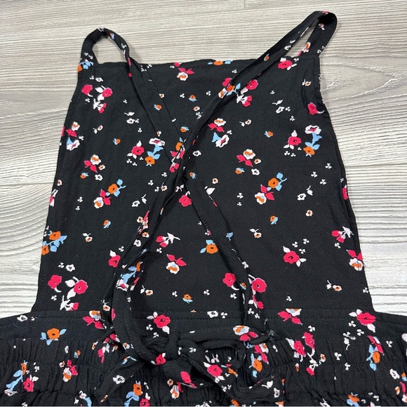 Free People Black Floral Bib Romper Size M - Picture 5 of 7